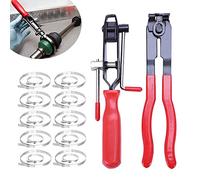 2Pcs CV Boot Clamp Plier with 20PCS 304 Stainless Steel CV Boot Clamps,CV Axle Removal Tool,Hose Band Axle Pliers Car Banding Tool Kit,Dust Cover Clip Removal Pliers Repair Tool Accessories - Red