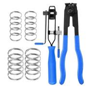 2Pcs CV Boot Clamp Pliers Set, Cv Joint Ear Clamp Banding Tool with 20Pcs Crimp Bands and 2 Gloves, Automotive Hose Axle Plier, Ear Clamp Pliers, Dust Cover Clip Removal Pliers Repair Tool, Blue