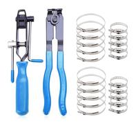 2Pcs CV Boot Clamp Pliers Set with 20Pcs Crimp Bands, Joint Boot Clamp Crimp Pliers, Hose Band Axle Pliers Car Banding Tool Kit, Dust Cover Clip Removal Pliers Repair Tool Accessories,Blue