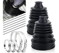 2PCS CV Boot Kit,Universal Split CV Boot Kit with Stainless Steel Clamps,Black Drive Shaft Cv Boot Tool,Stretch DriveShaft Bellows Set for Toyota Camry Highlander