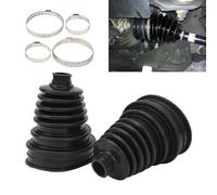 2pcs CV Constant Velocity Dust Cover,Universal CV Boot Silicone Rubber Flexible Constant Velocity Joint Highly Flexible CV Boots for Cars CV Joint Kit with 4 Clamps