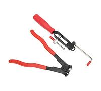 2Pcs CV Joint Ear Clamp Banding Tool Kit, Car Boot Crimp Plier Set, Stainless Steel Universal Hose Clamping Pliers for CV Boot Band Service, with Built - in Cutter and Winding Mech