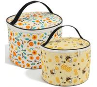 2PCS Cylindrical Beeswax Bread Bag, Reusable Sourdough Container with Zipper and Handle, 15x25cm Keep Bread Fresh Storage Bag for Storing Toast, Sourdough and Homemade Baked Treats