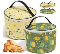 2PCS Cylindrical Beeswax Bread Bag, Reusable Sourdough Container with Zipper and Handle, 15x25cm Keep Bread Fresh Storage Bag for Storing Toast, Sourdough and Homemade Baked Treats