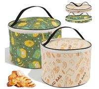 2PCS Cylindrical Beeswax Bread Bag, Reusable Sourdough Container with Zipper and Handle, 15x25cm Keep Bread Fresh Storage Bag for Storing Toast, Sourdough and Homemade Baked Treats