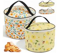 2PCS Cylindrical Beeswax Bread Bag, Reusable Sourdough Container with Zipper and Handle, 15x25cm Keep Bread Fresh Storage Bag for Storing Toast, Sourdough and Homemade Baked Treats