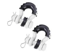 2Pcs D-Ring Anchor Shackle 5/8" Towing Gear Bow Shackle 28660lbs Trailer Towing Hook(SILVER)