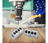 2PCS D25L40 Shaft Coupler for Stepper Motor - Clamp-Type Aluminum Alloy Coupling, 6.35-10 mm Bore Sizes, Radial/Angular Compensation, Backlash,(8-8)