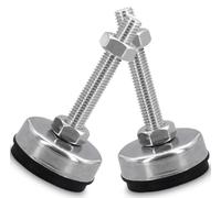 2pcs D34*M5/M6/M8/M10,304 Stainless Steel Foot Cup Screws, Support Furniture Cabinet feet, Adjustable Furniture Leveling Feet with Non-Slip Rubber Base(D34*M6*40mm)