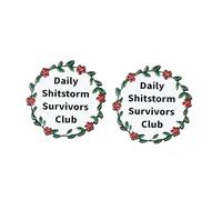 2PCS Daily Shitstorm Survivors Club Enamel Pins - Funny Cute Alloy Button Badges, Humorous Daily Life Lapel Pins for Backpack, Jacket, or Gift