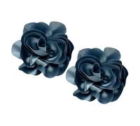 2PCS Dainty Satin Fabric Flower Brooches for Women Large Rose Flower Brooch for Party Dance Wedding Banquet Elegant Camellia Fashion Brooch Pin for Women Girl 5.5inch (Blue)