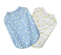 2PCS Daisy Flower Prints Dog Shirts Soft Pet Clothes Breathable Summer Dog Vest for Small Puppy for Small Medium Dogs and Cats