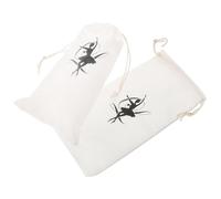 2pcs Dance Shoe Bags Drawstring Ballet Shoes Bag Portable | Cloth Pouch Storage for Ballet Accessories White Finish , Shoe Organizer for Dance Classes and Travel