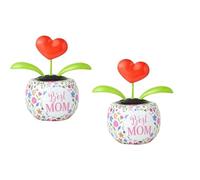 2Pcs Dancing Solar Toys, Cute Solar Power Flip Flap Flower Insect, Car Swinging Dancing Toy Car Windowsill Decoration Dashboard Office Home Decor, Learning and Education