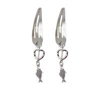 2PCS Dangle Pendant Metal Hairpins Girl Teen Hair Clip Spring Hair Clip For Woman Ponytail Side Hair Clip