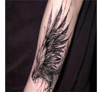 2pcs Dark Eagle Arm Herbal Temporary Tattoo Stickers, Semi-Permanent, Non-Reflective, Waterproof, Lasts Two Weeks, Fake Tattoos