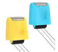 2pcs Dashed Handwriting Lines Practice Roller Stamps Self Inking Line Rolling Stamp Teacher Stamps for Students Kids Classroom Office Home Handwriting Practice (Yellow, Blue)