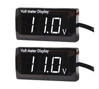 2Pcs DC 12V Car Digital Voltmeter Gauge LED Display DC 5-28V Voltage Mete Waterproof Voltage Display Voltmeter Gauge Meter Power Energy LED Volt Meter for Car Motorcycle (White)