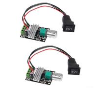 2pcs DC 12v motor speed controller,1.8V 3V 5V 6V 12V 2A Speed Adjustable Switch Module, Variable Voltage Regulator Dimmer Governor Switching Build with LED Indicator and Switch Function