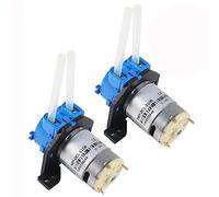 2PCS DC 12V Self Priming Mute Peristaltic Liquid Pump Dosing Pump L Bracket Lab Peristaltic Water Pumps with Connector for Aquarium Analytical Home Bonsai Irrigation Watering DIY Lab Analytical