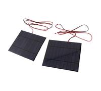 2pcs DC 5V 500mA Polycrystalline Silicon Solar Panel Cell Power Module with 100cm Cable 2mm 0.08in Thickness for Scientific Research Projects