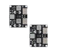 2Pcs DC-DC Buck Converter Module, 2-Channel DC Step-Down 6V-32V to QC3.0 QC2.0 Fast Charging Board with DC Socket