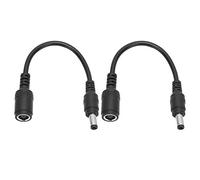 2Pcs DC Power Charger Adapter Converter, 7.4x5.0mm Female to 5.5x2.5mm Male for Laptop, 5.9in Short Distance Laptop Fast Charging Adapter (Black)