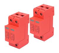 2Pcs DC Protective Device 2P 40KA PV SPD Photovoltaic Lightnings Arrester with PC Flame Retardant Housing Visual Indicator for Solar Power System 35mm DIN Rail Mount (DC 1000V)