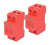 2Pcs DC Protective Device 2P 40KA PV SPD Photovoltaic Lightnings Arrester with PC Flame Retardant Housing Visual Indicator for Solar Power System 35mm DIN Rail Mount (DC 750V)
