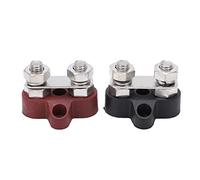 2pcs DC48V M8 Battery Power Distribution Terminal, Red Black 80A M8 Thread Busbar Stud Junction Post, High Current Power Distribution Block for Vehicles, Compatible with Cars, Truc