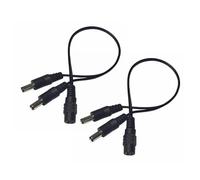 2pcs DC5.5x2.1mm Power Plug 1 Female to 2 Male Connectors Cable Plug 1 to 2 Connectors Splitter Way Power Adapter Wrie
