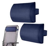 2Pcs Deck Chair Head Cushion, Head And Neck Support Pillow For Recliner Chair Headrest Cushion, Soft Adjustable Armchair Sun Lounger Pillow With Strap For Backyard, Picnic, Beach, Patio, Garden