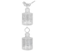 2pcs Decorative Aromatherapy Glass Bottles with Crystal Design, Easy to Refill and Know Liquid Level, Perfume Containers for Home and Office Décor