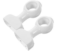 2pcs Decorative Curtain Rod Bracket Holder for Wooden Rods Wall Mount | Solid Wood Build, White Finish, Enhanced Stability and Sagging Prevention, for Living Rooms