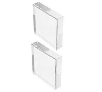 2pcs Decorative Glass Paperweight Block for Office Desk, White Crystal