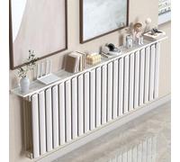 2Pcs Decorative Radiator Shelf, No Drilling Storage Organiser Rack Clothes Drying Rack Radiator Towel Rail with Hooks for Various Garments(White)