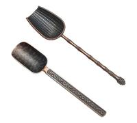 2PCS Decorative Vintage Metal Teaspoons, Retro Alloy Tea Spoon Set for Loose Leaf, Measuring Spoon Tools Accessories, Teascoop Holder for Tea Leaves, Stylish Spoons Set for Home Tearoom