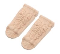 2pcs Decorative Wood Corbels 4x2x0.6 Unfinished Shelf Bracket | DIY Paintable Wood, Ornate Handcarved Detail, for Doorways, Cabinet Making, Countertops