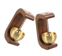 2pcs Decorative Wooden Door Chime with Copper Bell for Office Entrance