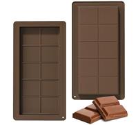 2PCS Deep Chocolate Moulds, 10 Cavity Reusable Deep Chocolate Bar Moulds Silicone, Thick Silicone Candy Bar Molds, Thick Candy Mould for Baking,Molds for DIY Baking Candy Ice Cube Maker