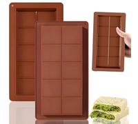 2PCS Deep Chocolate Moulds, Silicone Chocolate Bar Molds for Stuffed Candies Thick Chocolates Bar Mould Break Apart Sweet Moulds Food-Grade Candy Making Supplies for DIY, Baking & Gifts