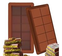2PCS Deep Chocolate Moulds, Silicone Chocolate Bar Moulds, Big and Thick Chocolate Bar Mold,Reusable Mould for Baking, Food Grade Molds for DIY Baking Candy Ice Cube Maker