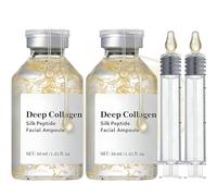 2PCS Deep Collagen Silk Peptide Facial Ampoule Face Lifting Serum, Anti-Aging Lifting Serum for Face,Skin Tightening & Firming,Korean anti-aging facial essence,72H Hydrating Solution