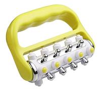 2PCS Deep Tissue Massage Roller for Muscle Tension Ergonomic Back Massager with Adjustable Pressure Nodes Portable Muscle Roller for Achy Legs Feet Full Body Recovery Tool(Yellow)