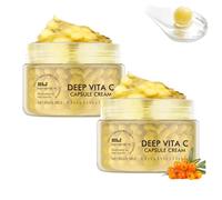 2PCS Deep Vita C Capsule Cream, Deep Vitamin C Golden Capsule Face Moisturizer, Vita C Golden Capsules Face Moisturizer with Collagen & 5% Niacinamide - Anti Wrinkles - Hydrating Skin Care
