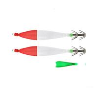 2pcs Deep Water Squid Jig Lures Featuring Luminous Effect and Strong Hook Penetration for Targeted Squid Catching (B)