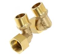 2pcs Degree Copper Brass Elbow Connector with Inner Thread | Golden Finish, Universal Threaded Interface, for Hot Water Plumbing Repair and Tight-space Routing