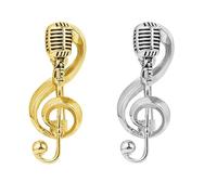 2Pcs Delicate Music Note Brooch Lapel Pin for Women Rhinestone G Clef Musical Pins Scarf Jackets Dress Suit Brides Corsage Brooche Musician Bouquet Wedding Jewelry Gifts, Large, Alloy Steel, cubic