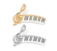 2Pcs Delicate Music Note Brooch Lapel Pin for Women Rhinestone G Clef Musical Pins Scarf Jackets Dress Suit Brides Corsage Brooche Musician Bouquet Wedding Jewelry Gifts, Large, Alloy Steel, cubic