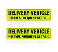 2PCS Delivery Driver Magnet for Car,Reflective Frequent Stops Car Magnet for Clear Identification,Anti-Water Delivery Sign for Cars Accessories Fit for Deliveries Professionals